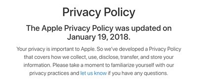 Apple Privacy Note