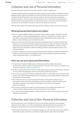 Collection and Use of Personal Information