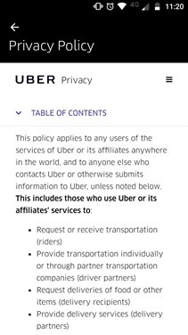Uber Privacy Policy