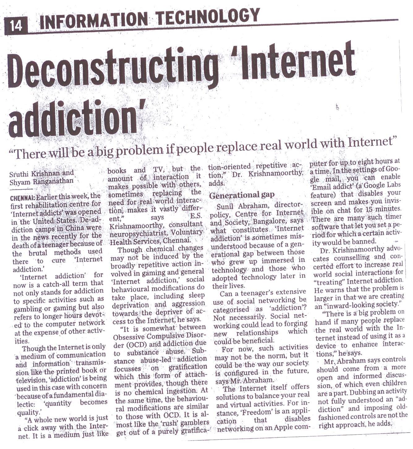 Deconstructing ‘Internet addiction’ 