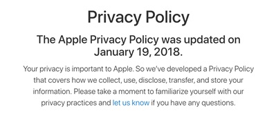 Apple Privacy Note